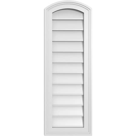 Ekena Millwork Arch Top Surface Mount PVC Gable Vent: Functional, w/ 2"W x 1-1/2"P Brickmould Frame, 12"W x 34"H GVPAR12X3402SF